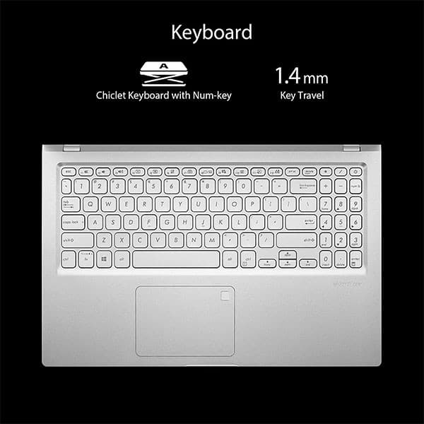 ASUS VivoBook 15 (2021), 15.6-inch (39.62 cm) HD, Dual Core Intel Celeron N4020, Thin and Light Laptop (4GB RAM/256GB SSD/Integrated Graphics/Windows 11 Home/Transparent Silver/1.8 Kg), X515MA-BR011W + Laptop Bag - 4