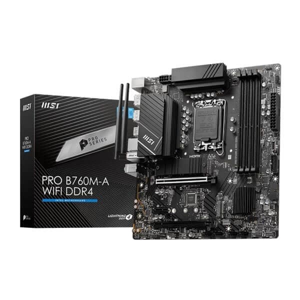 MSI Pro B760M-A WIFI DDR4 Intel Motherboard Supports Intel 12th , 13th & 14th Gen Processors