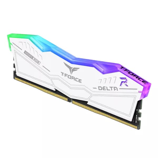 TEAMGROUP T-Force Delta RGB DDR5 32GB (2x16GB) 7200MHz CL34 Desktop Ram (White) - 3