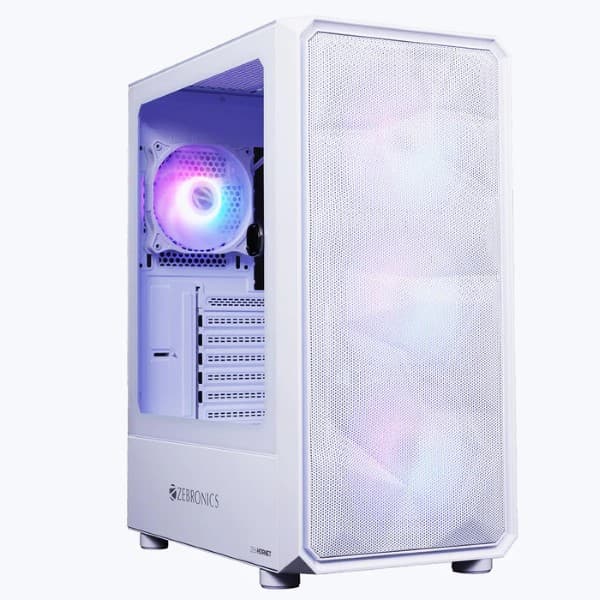 ZEBRONICS HORNET Mid-Tower Premium Gaming Cabinet White