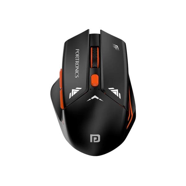 Portronics Vader Pro Wireless Gaming Mouse with 2.4 GHz Receiver, 6 Buttons, Thumb Support, High-Precision Tracking, Ergonomic Comfort, Adjustable Optical DPI for Laptop, PC, Mac(Black) - 1